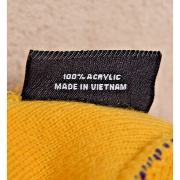 LSU Fighting Tigers Knit Cap with Pom-Pom Purple & Gold Embroidered Winter Hat - Picture 9 of 11